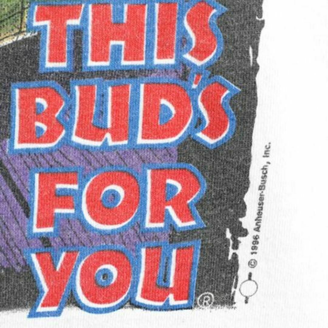 90s バドワイザー カエル ワニ プリント Tシャツ L 企業 当時物 白の