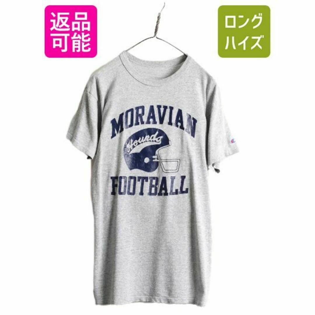 90s チャンピオン 3段 カレッジプリント 半袖Tシャツ M 88 12 杢灰