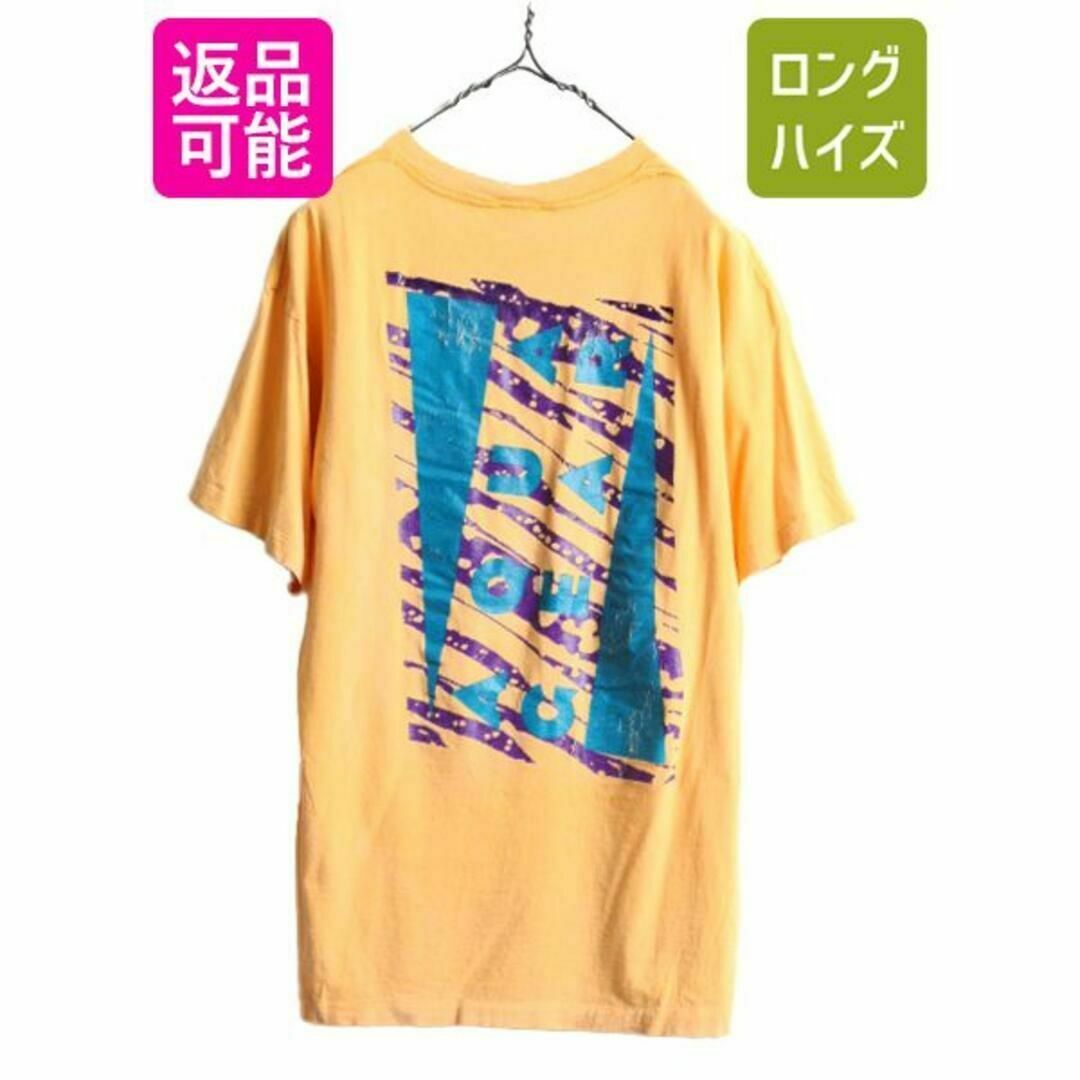 メンズ90s ナイキ アクアギア 両面 プリント Tシャツ L アート 当時物 ロゴ