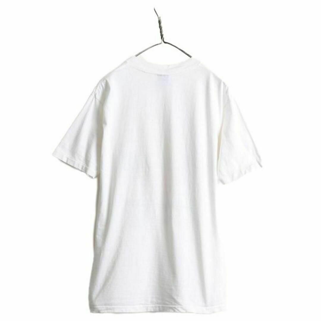 80s USA製 恐竜 キャラクター プリント Tシャツ XL L イラスト 白 メンズのトップス(Tシャツ/カットソー(半袖/袖なし))の商品写真
