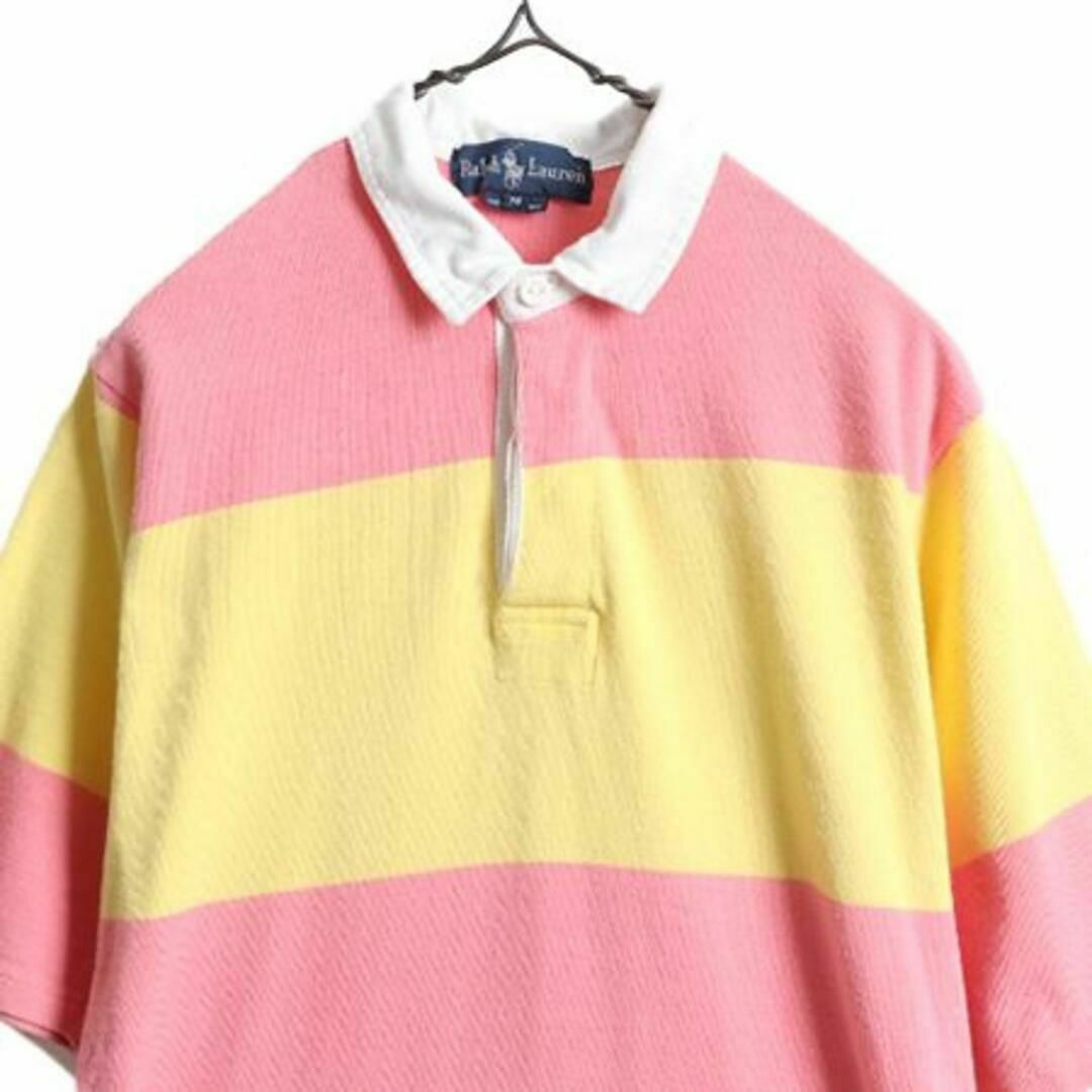 Ralph Lauren(ラルフローレン)の90s ラルフローレン ワイドボーダー ラガーシャツ ワンピース M ラグビー レディースのワンピース(ミニワンピース)の商品写真