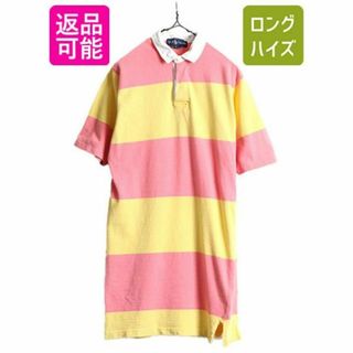 ラルフローレン(Ralph Lauren)の90s ラルフローレン ワイドボーダー ラガーシャツ ワンピース M ラグビー(ミニワンピース)