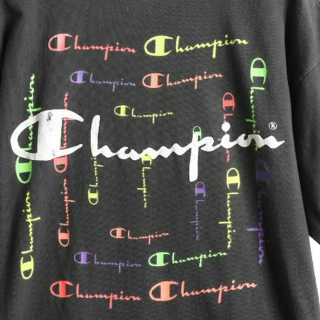 Champion(チャンピオン)の90s チャンピオン 両面 プリント Tシャツ XL ヘビーウェイト ロゴT 黒 メンズのトップス(Tシャツ/カットソー(半袖/袖なし))の商品写真