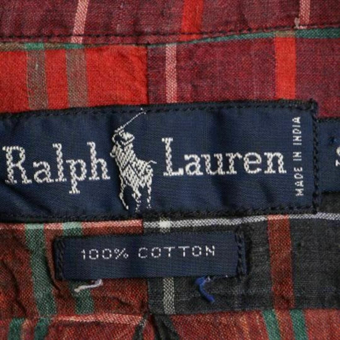 Ralph Lauren(ラルフローレン)の90s ラルフローレン マドラス チェック 半袖 ボタンダウン シャツ S ポロ メンズのトップス(シャツ)の商品写真