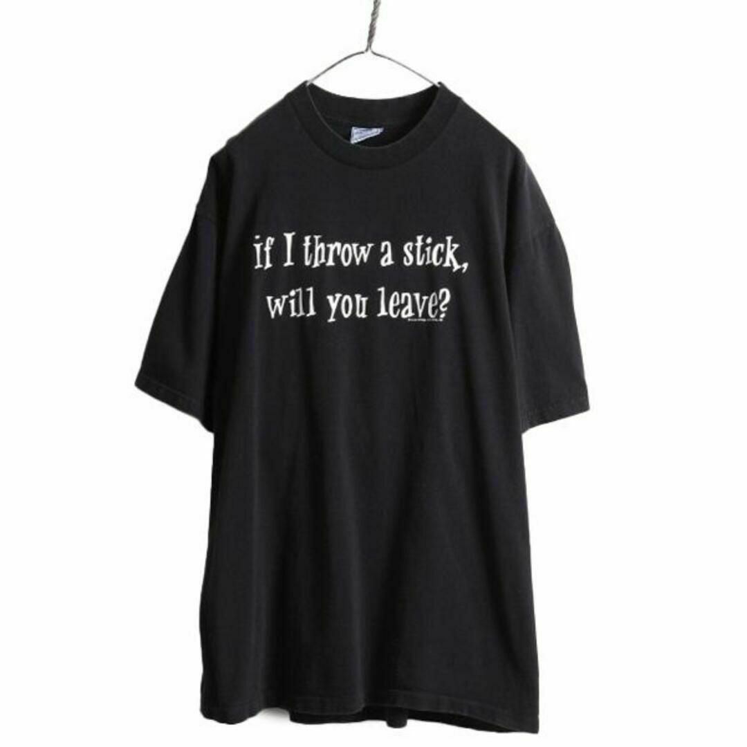90s ジョーク メッセージ プリント Tシャツ XL 黒 オールド 90s ジョーク メッセージ プリント Tシャツ XL 黒 オールド
