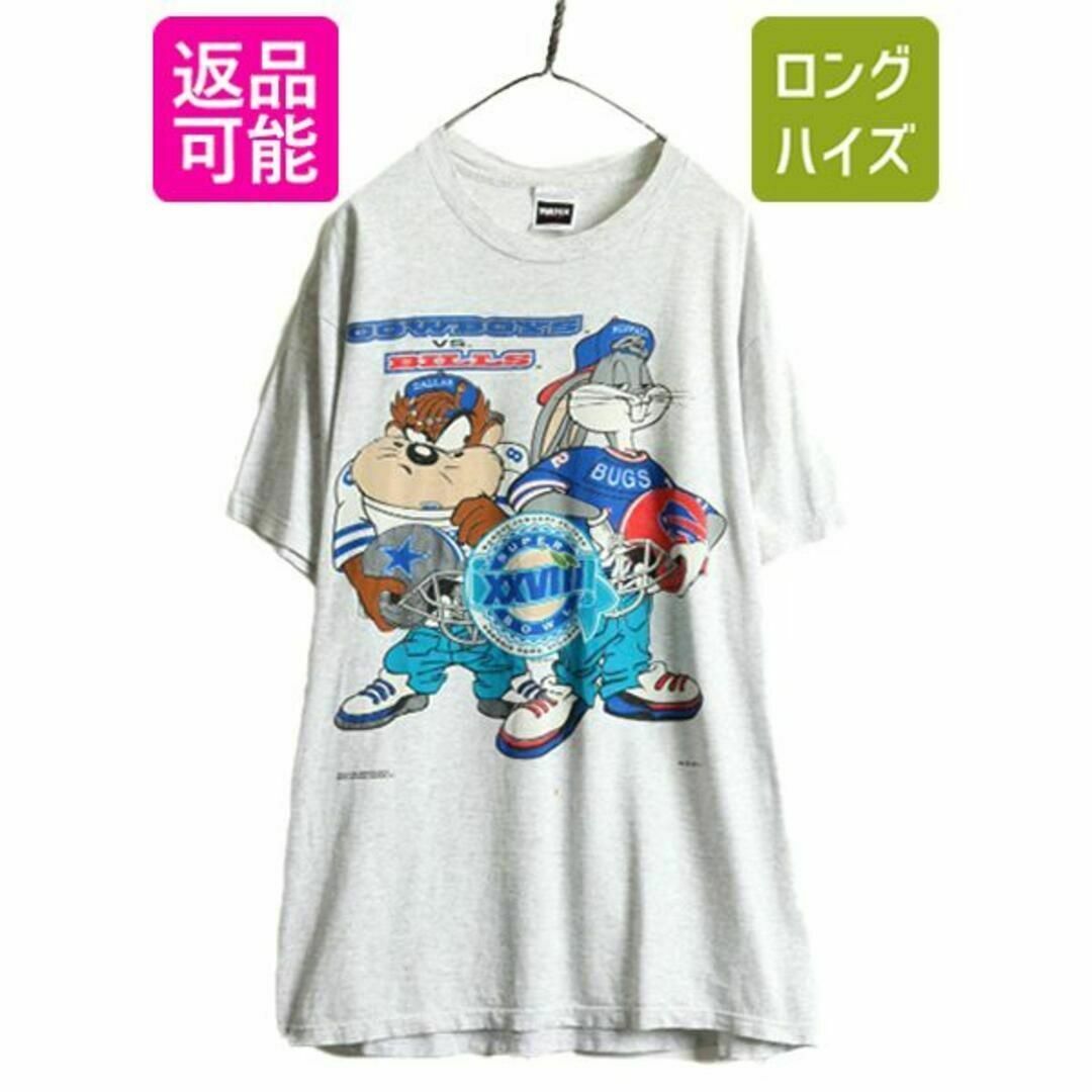 トップス90s ワーナー NFL キャラクター プリント Tシャツ XL アメフト 杢灰