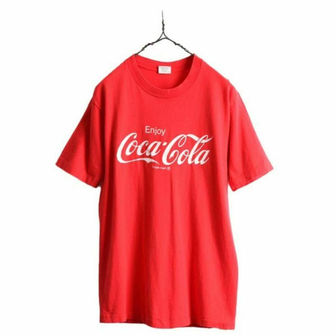 80s USA製 ビンテージ ■ コカコーラ プリント 半袖 Tシャツ ( XL