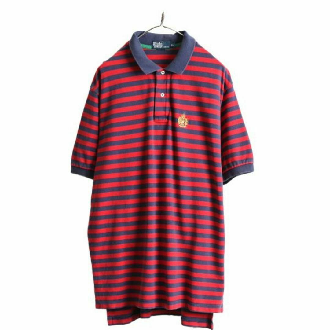 Ralph Lauren(ラルフローレン)のクッキークレスト 90s ポロ ラルフローレン ボーダー 鹿の子ポロシャツ XL メンズのトップス(ポロシャツ)の商品写真