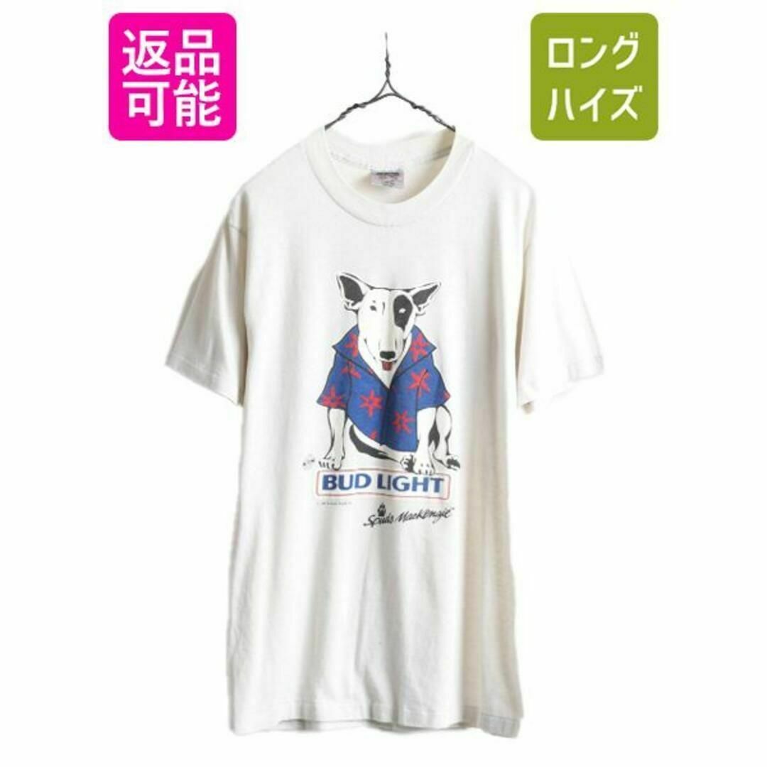 トップス80s バドワイザー ドッグ イラスト プリント Tシャツ L キャラクター