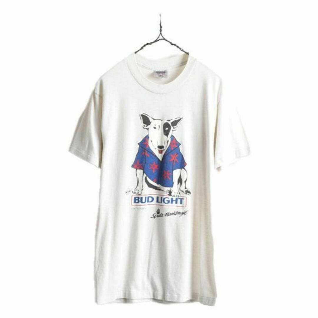 80s バドワイザー ドッグ イラスト プリント Tシャツ L 80s バドワイザー ドッグ イラスト プリント Tシャツ L