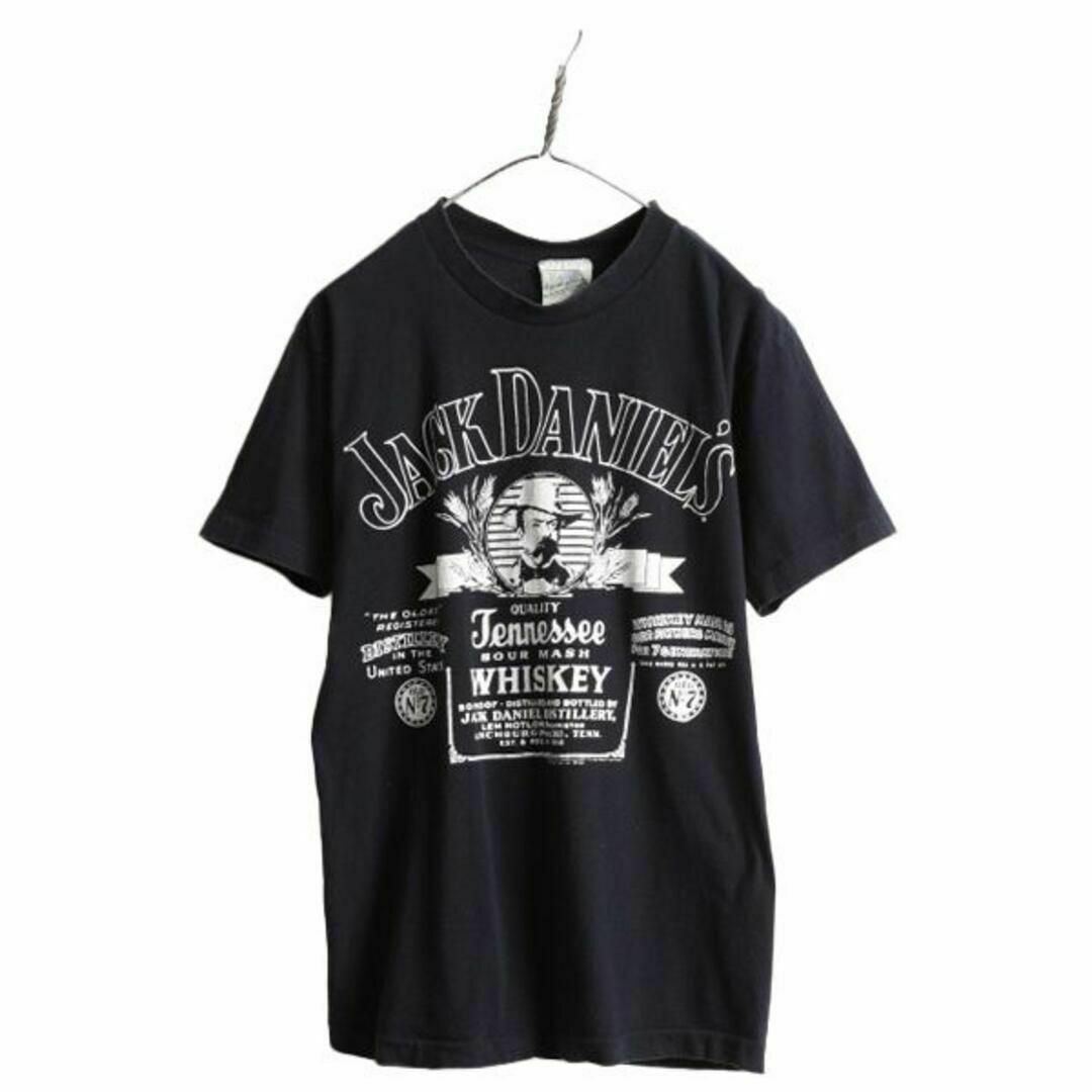 80s ジャック ダニエル プリント Tシャツ L 企業 黒 イラスト 80s ジャック ダニエル プリント Tシャツ L 企業 黒 イラスト