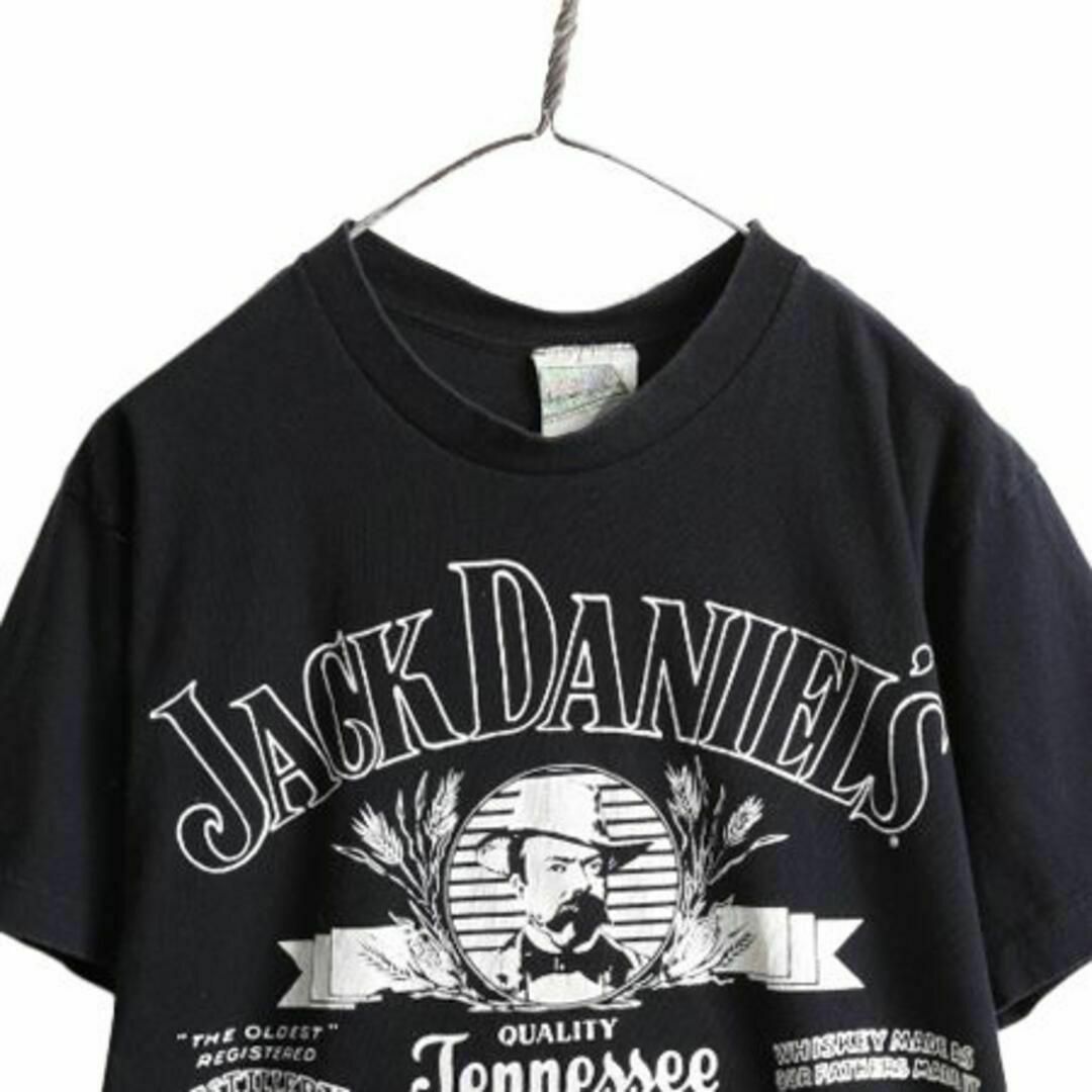 80s ジャック ダニエル プリント Tシャツ L 企業 黒 イラスト 80s ジャック ダニエル プリント Tシャツ L 企業 黒 イラスト