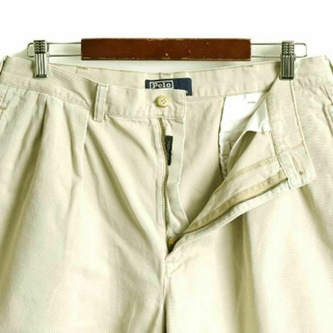 Ralph Lauren(ラルフローレン)の90s ポロ ラルフローレン 2タック コットン ショートパンツ 34 短パン メンズのパンツ(ショートパンツ)の商品写真