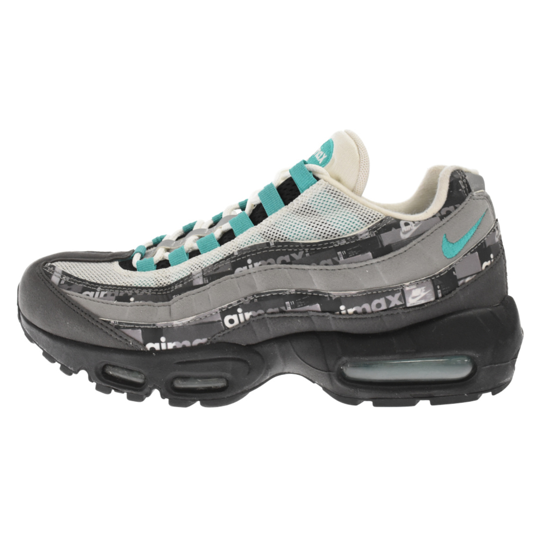 NIKE(ナイキ)のNIKE ナイキ ×ATMOS AIR MAX95 PRNT WE LOVE NIKE AQ0925‐001 アトモス エアマックス95 ジェイド ローカットスニーカー グレー/ブルー US8/26.0cm メンズの靴/シューズ(スニーカー)の商品写真