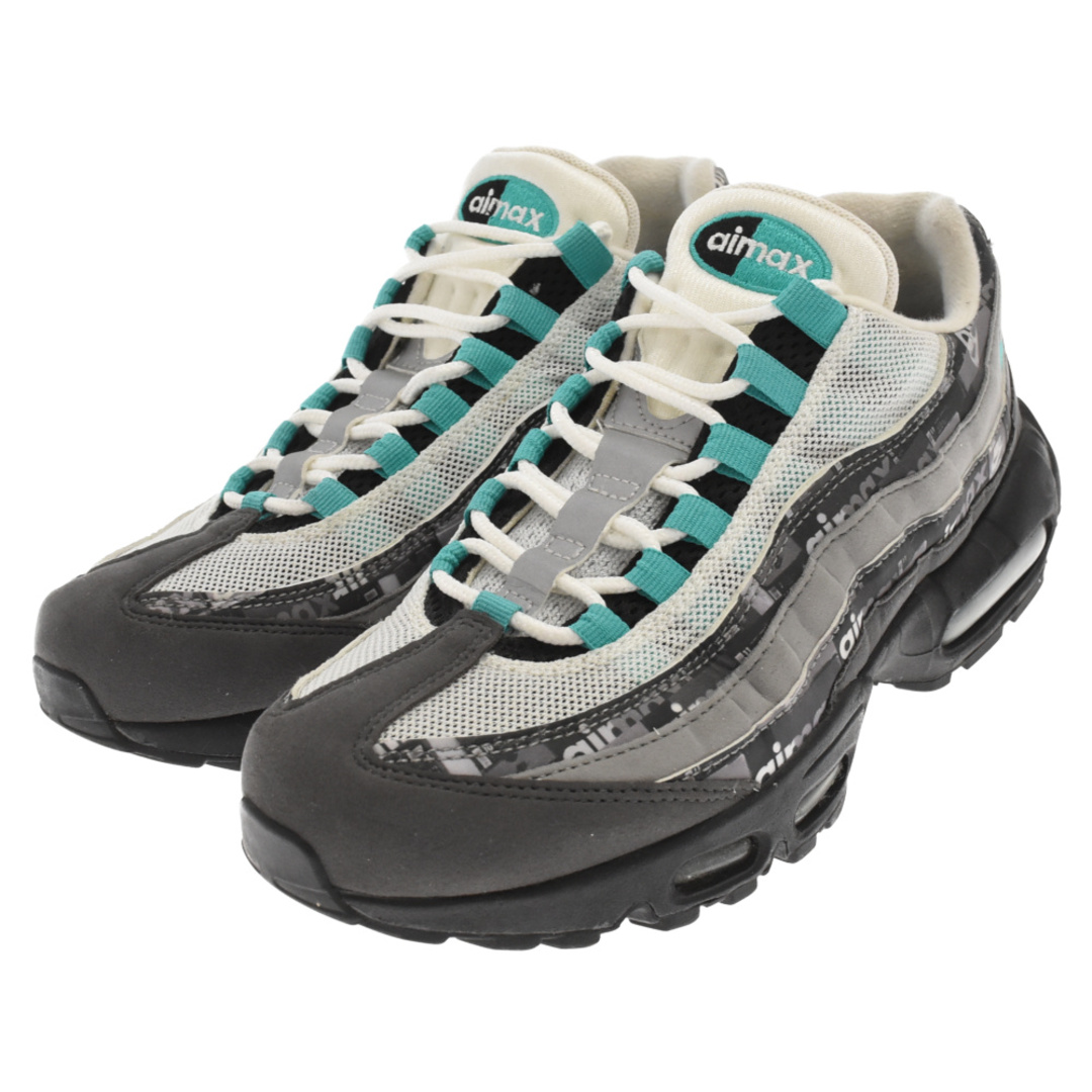 NIKE(ナイキ)のNIKE ナイキ ×ATMOS AIR MAX95 PRNT WE LOVE NIKE AQ0925‐001 アトモス エアマックス95 ジェイド ローカットスニーカー グレー/ブルー US8/26.0cm メンズの靴/シューズ(スニーカー)の商品写真