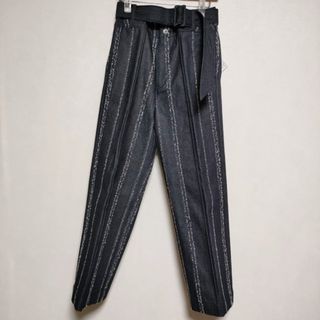 AMERI 新品 NEEDLE STRIPE DENIM PANTS センタープレス デニムパンツ インディゴ レディース アメリ【中古】3-1004G∞(デニム/ジーンズ)