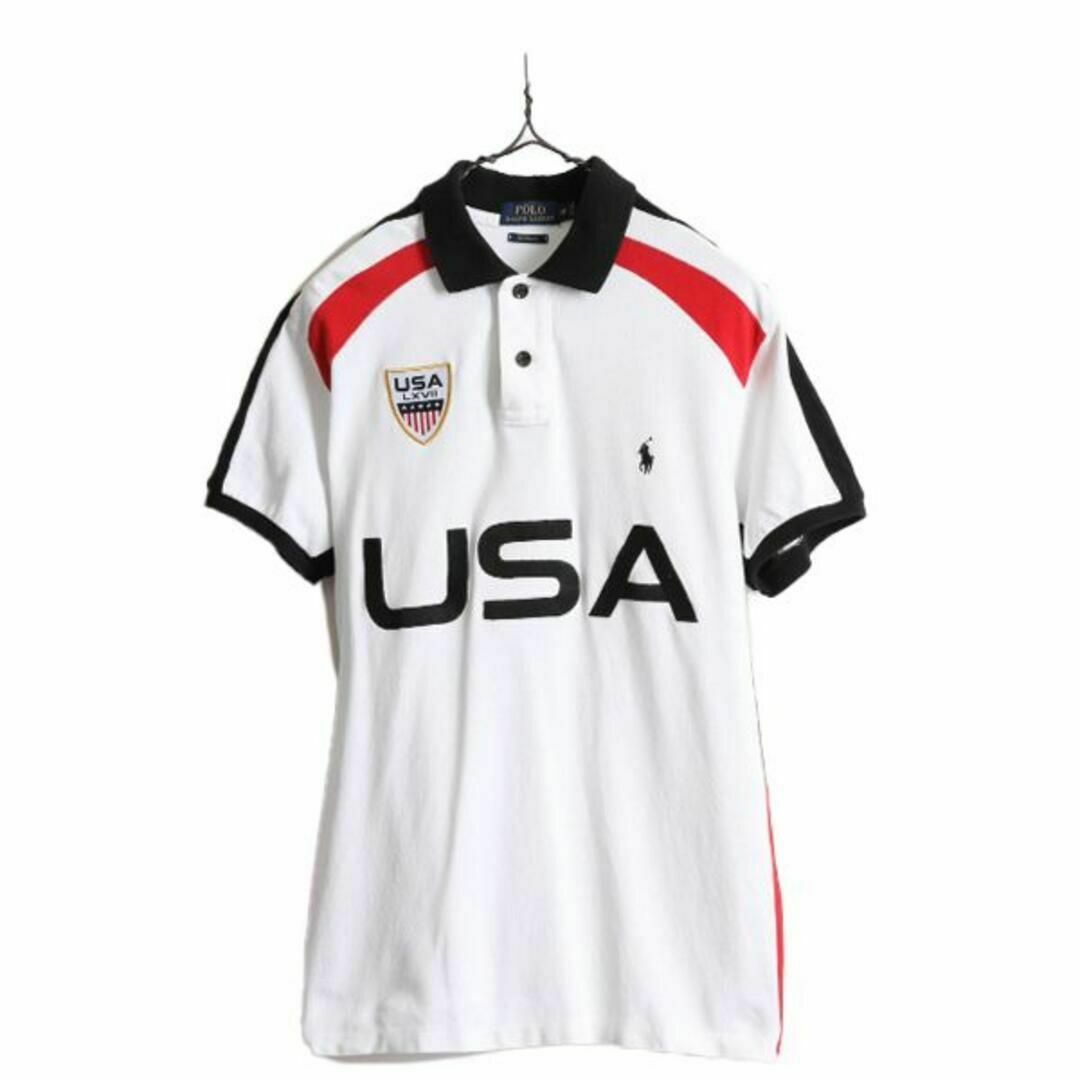 Ralph Lauren(ラルフローレン)のアメリカ 代表 ポロ ラルフローレン 鹿の子 半袖 ポロシャツ M USA 限定 メンズのトップス(ポロシャツ)の商品写真