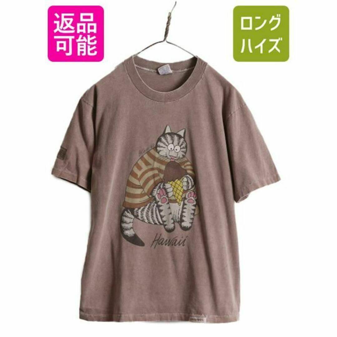 90s USA製 Crazy Shirt クリバンキャット プリントTシャツ MTシャツ/カットソー(半袖/袖なし)