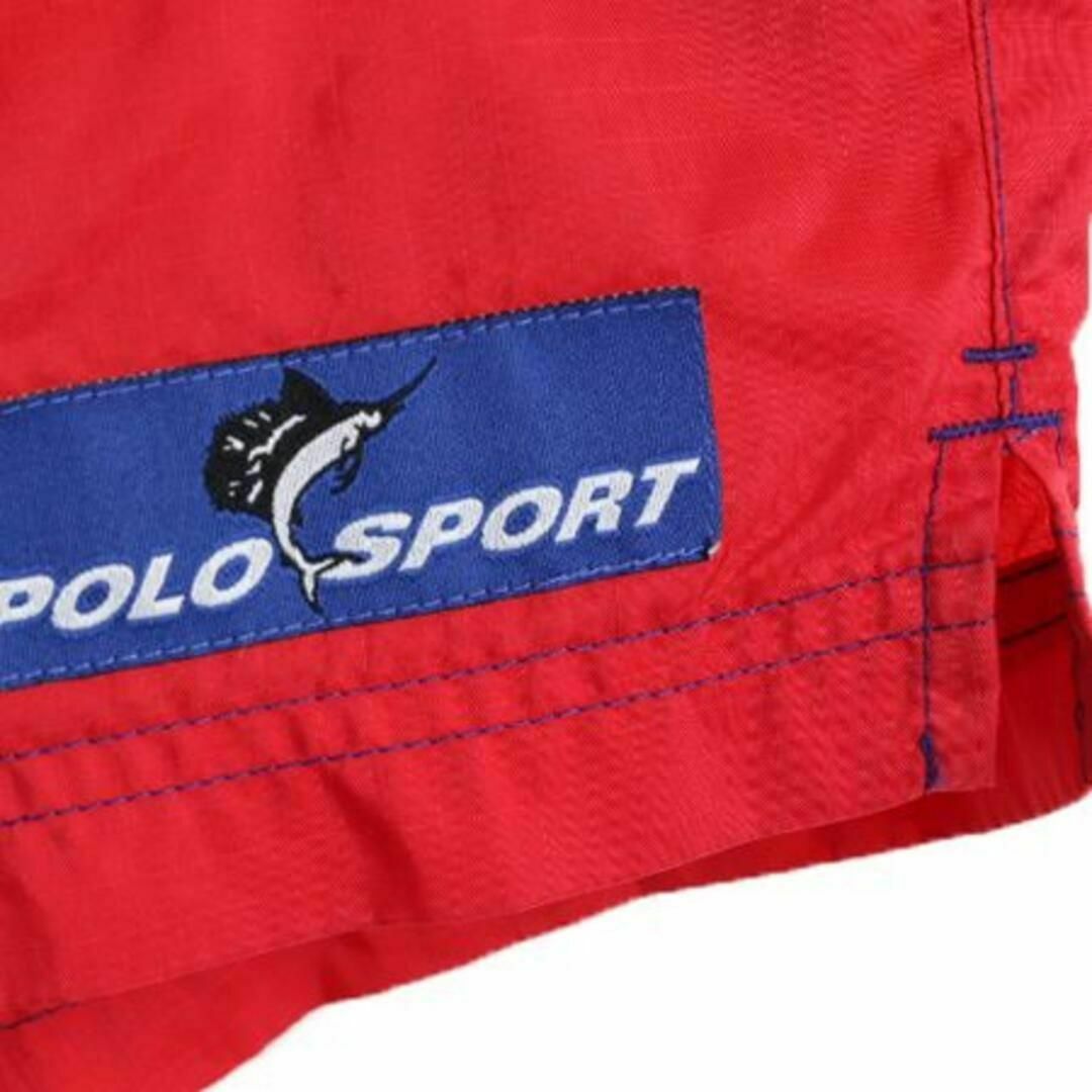 Ralph Lauren(ラルフローレン)の90s ポロスポーツ ラルフローレン ナイロン ショートパンツ L スイム 赤 メンズのパンツ(ショートパンツ)の商品写真