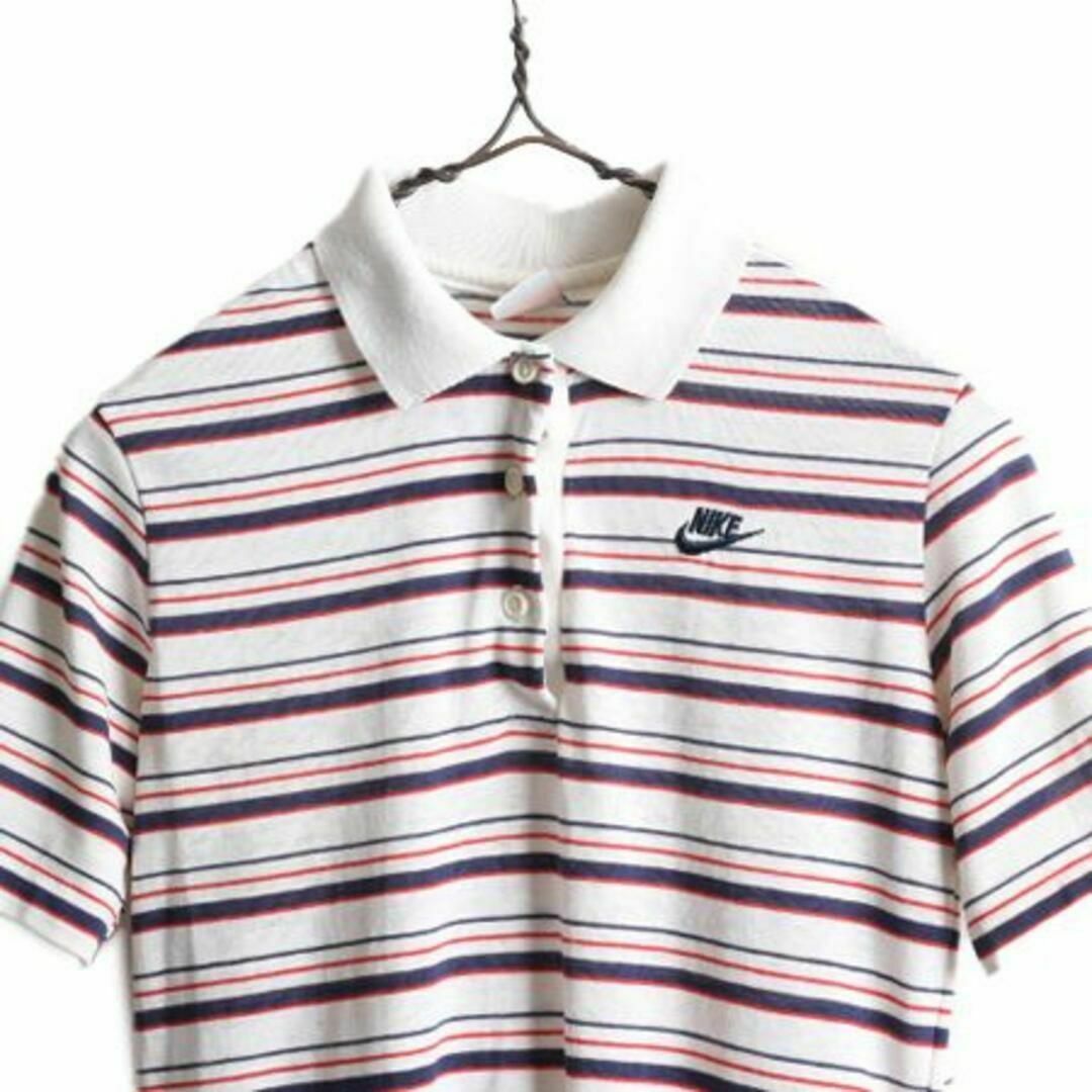 NIKE - 70s USA製 ナイキ ボーダー 半袖ポロシャツ M ビンテージ NIKE - 70s USA製 ナイキ ボーダー 半袖ポロシャツ M ビンテージ
