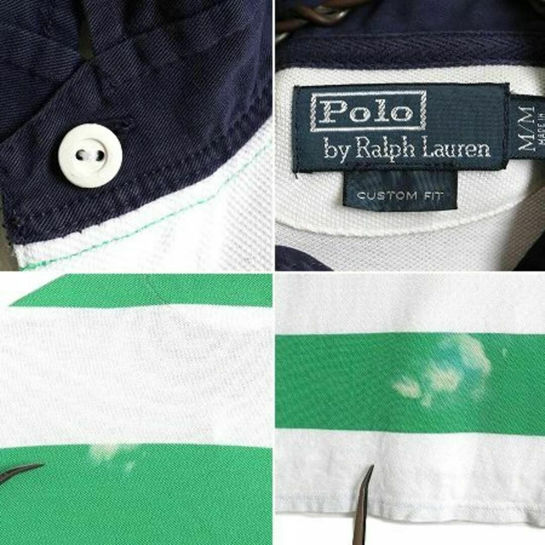 Ralph Lauren(ラルフローレン)のビッグポニー ポロ ラルフローレン ボーダー 鹿の子 半袖ポロシャツ M ラガー メンズのトップス(ポロシャツ)の商品写真