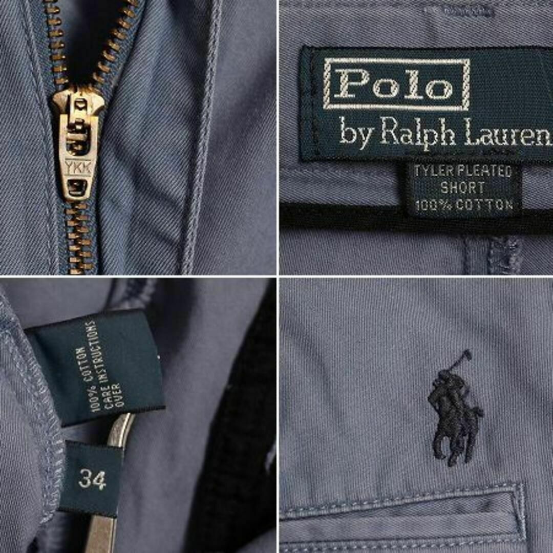 Ralph Lauren(ラルフローレン)の90s ポロ ラルフローレン 2タック コットン チノ ショートパンツ 34 青 メンズのパンツ(ショートパンツ)の商品写真