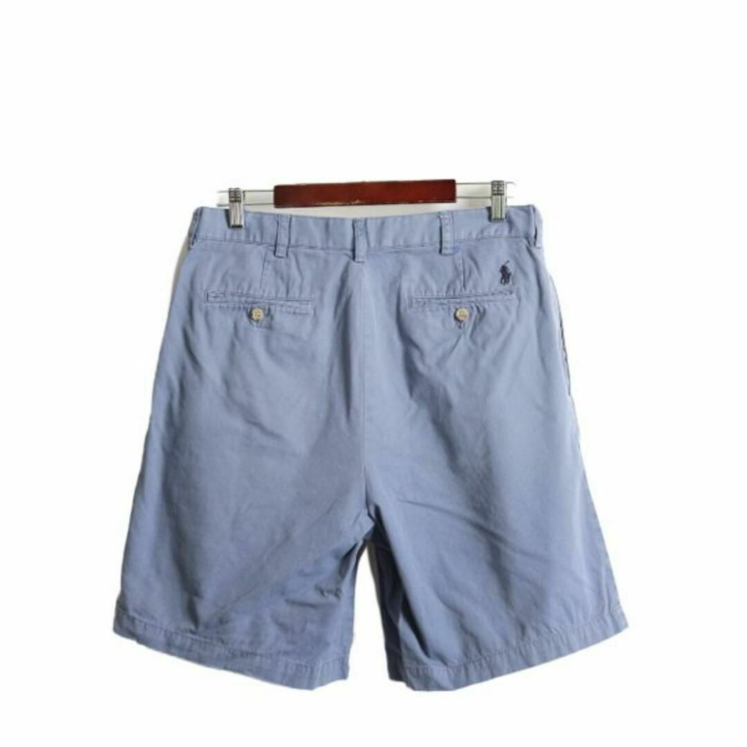 Ralph Lauren(ラルフローレン)の90s ポロ ラルフローレン 2タック コットン チノ ショートパンツ 34 青 メンズのパンツ(ショートパンツ)の商品写真