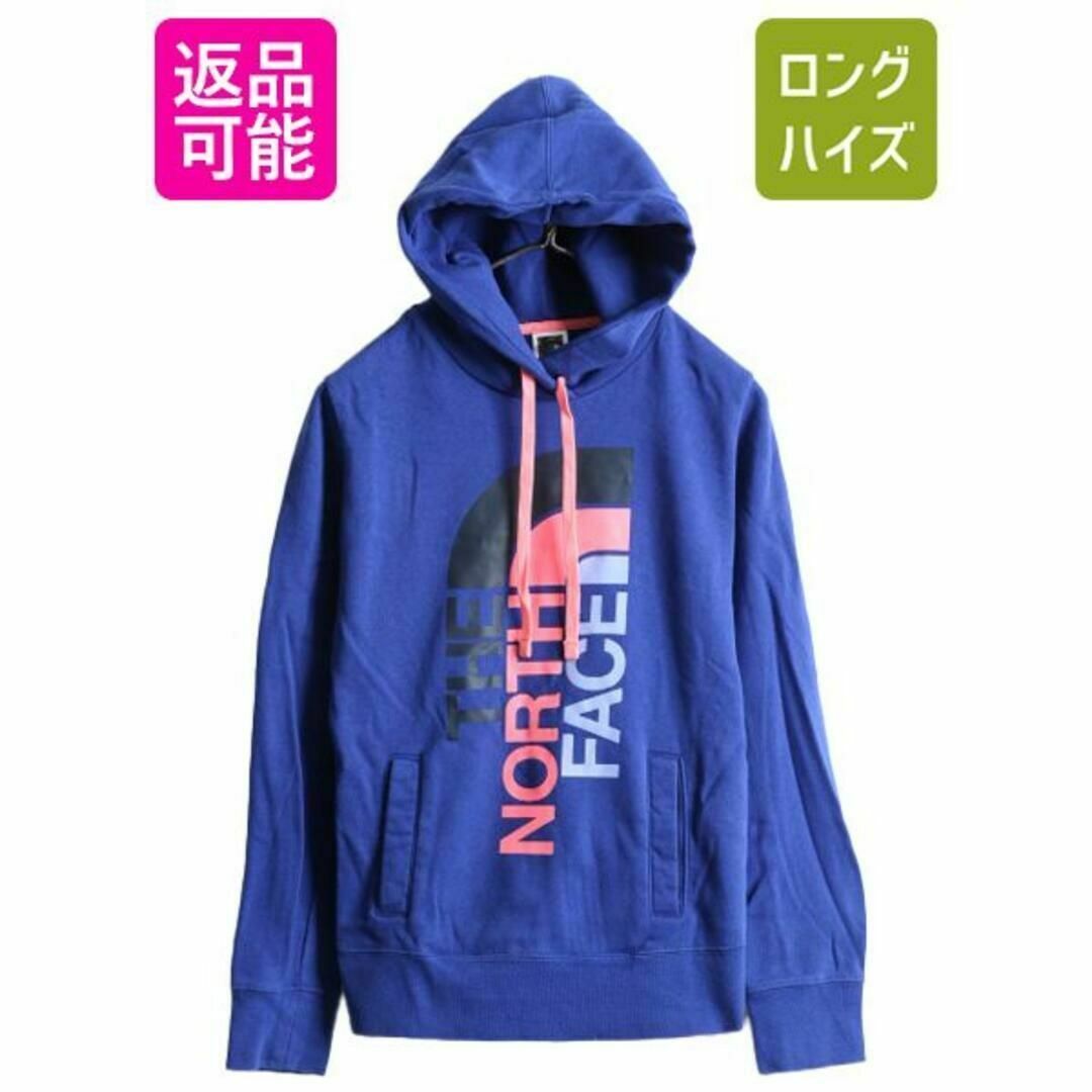 THE NORTH FACE(ザノースフェイス)のノースフェイス ロゴ プリント スウェット パーカー S 青 アウトドア 裏起毛 レディースのトップス(パーカー)の商品写真