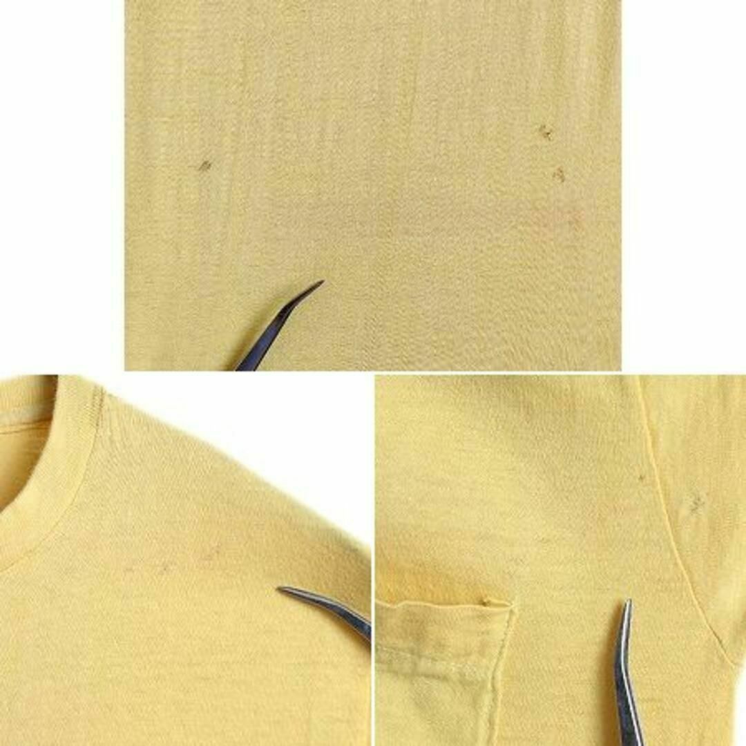 70s 80s ポケット付き Tシャツ XS ポケT 無地 シングルステッチ 耳 メンズのトップス(Tシャツ/カットソー(半袖/袖なし))の商品写真