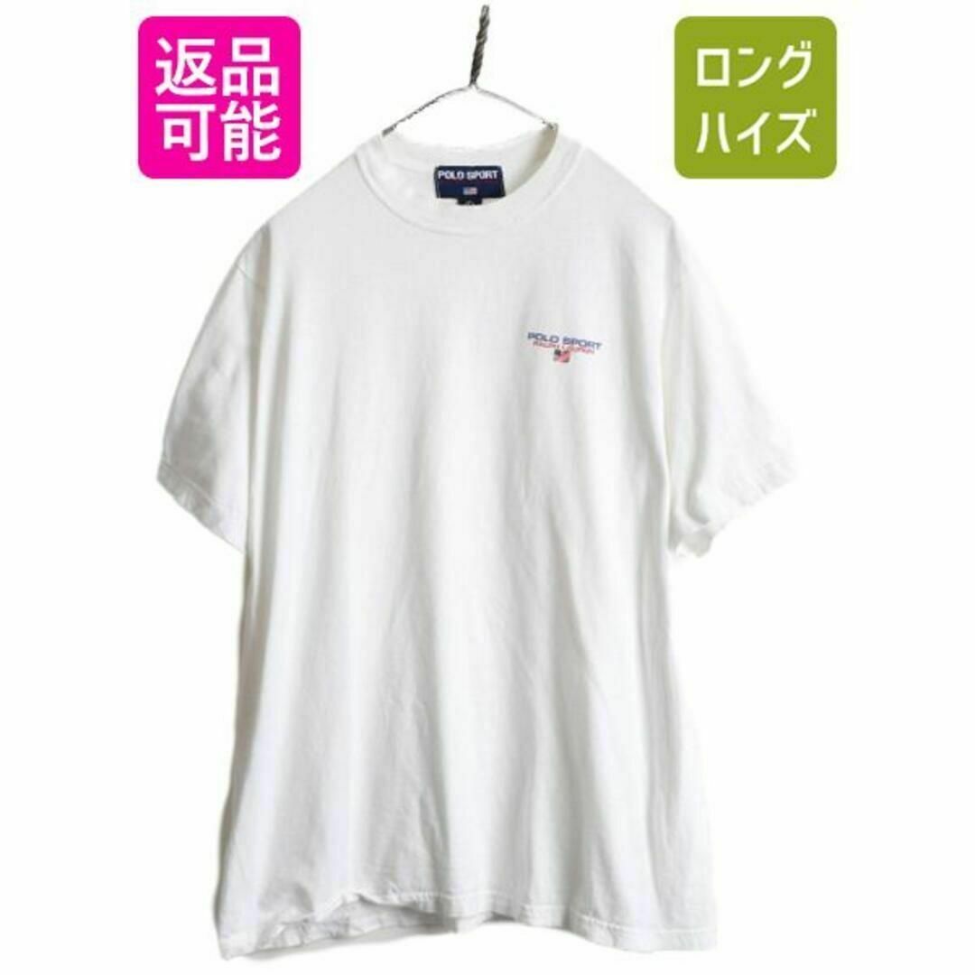 90s USA製 ポロスポーツ ラルフローレン 星条旗 プリント Tシャツ Lメンズ