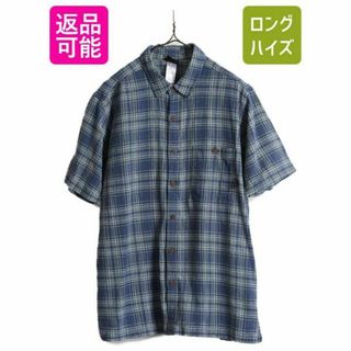 パタゴニア(patagonia)のパタゴニア チェック 半袖 A/Cシャツ L アウトドア ポケット付き ボックス(シャツ)