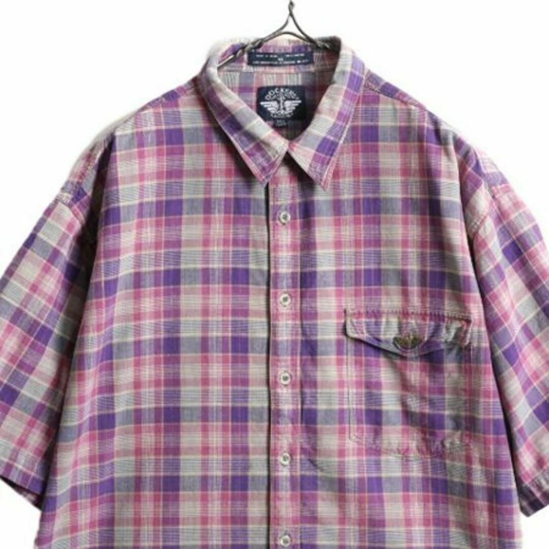 Levi's(リーバイス)の90s ドッカーズ リーバイス コットンチェック 半袖シャツ  ポケット付 XL メンズのトップス(シャツ)の商品写真