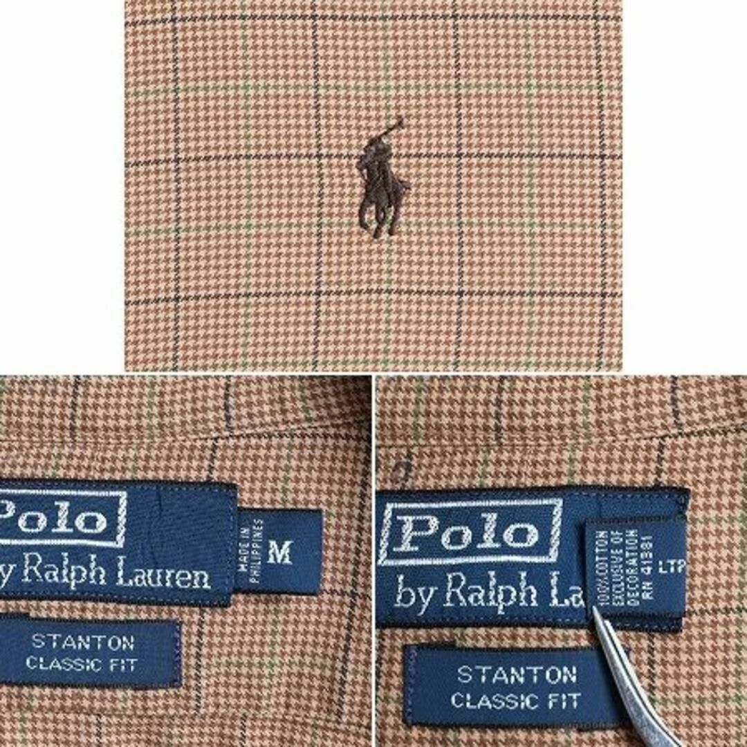 Ralph Lauren(ラルフローレン)の90s ラルフローレン チェック 長袖 シャツ M 千鳥格子 STANTON 茶 メンズのトップス(シャツ)の商品写真