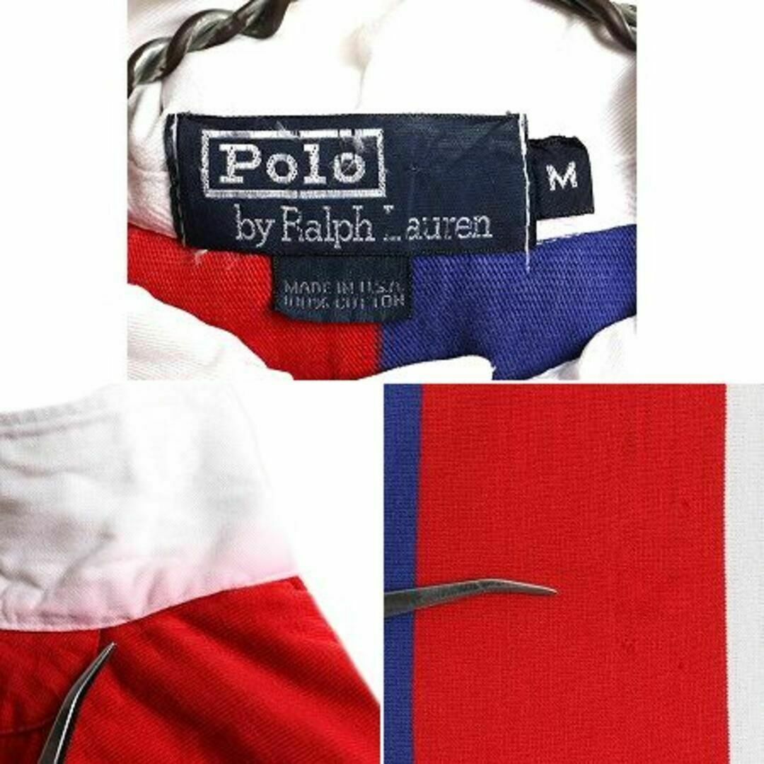 Ralph Lauren(ラルフローレン)の90s USA製 ポロ ラルフローレン ストライプ 長袖 ラガー シャツ M メンズのトップス(シャツ)の商品写真