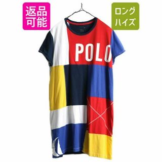 ラルフローレン(Ralph Lauren)のラルフローレン ポロ 切替 ロング 半袖 Tシャツ ワンピース POLO ワンピ(ひざ丈ワンピース)