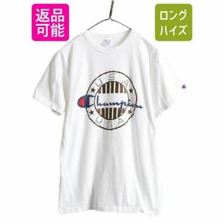 チャンピオン(Champion)の80s USA製 チャンピオン 100% コットン プリント Tシャツ M 白(Tシャツ/カットソー(半袖/袖なし))