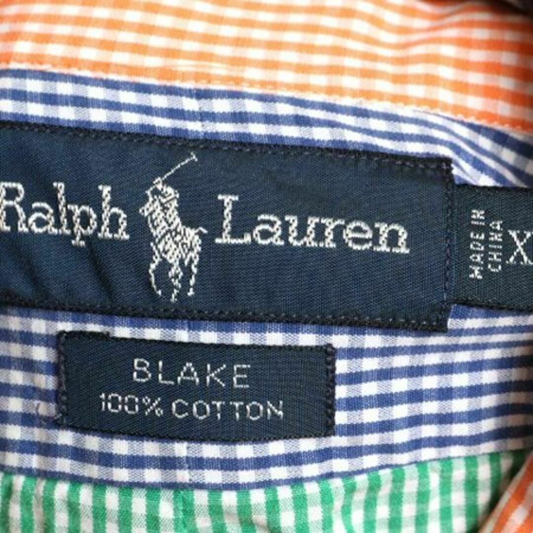 Ralph Lauren(ラルフローレン)の90s ラルフローレン クレイジー チェック 半袖 ボタンダウン シャツ XXL メンズのトップス(シャツ)の商品写真