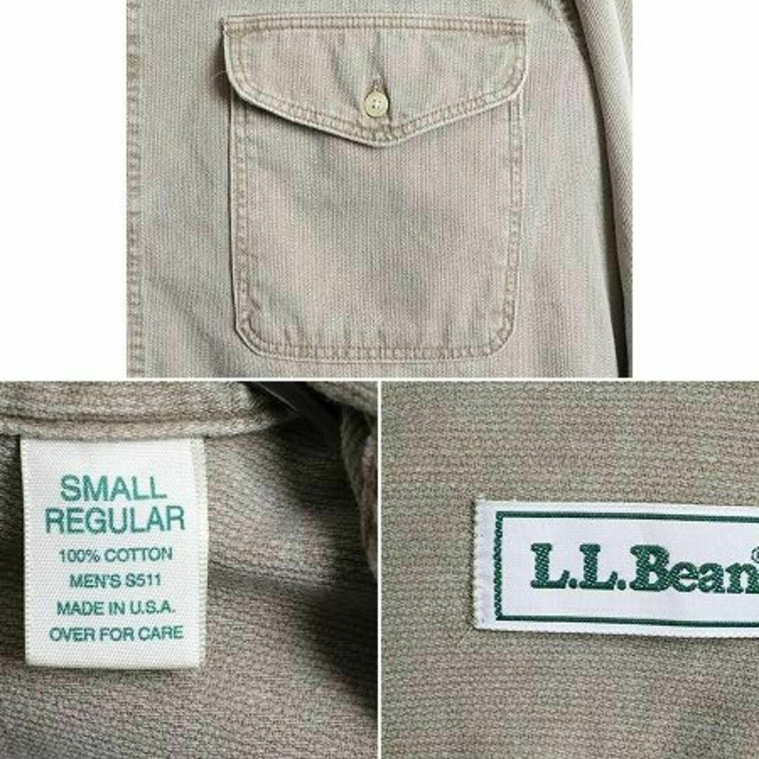 L.L.Bean(エルエルビーン)の80s USA製 エルエルビーン コットン ピケ 長袖 シャツ S コーデュロイ メンズのトップス(シャツ)の商品写真