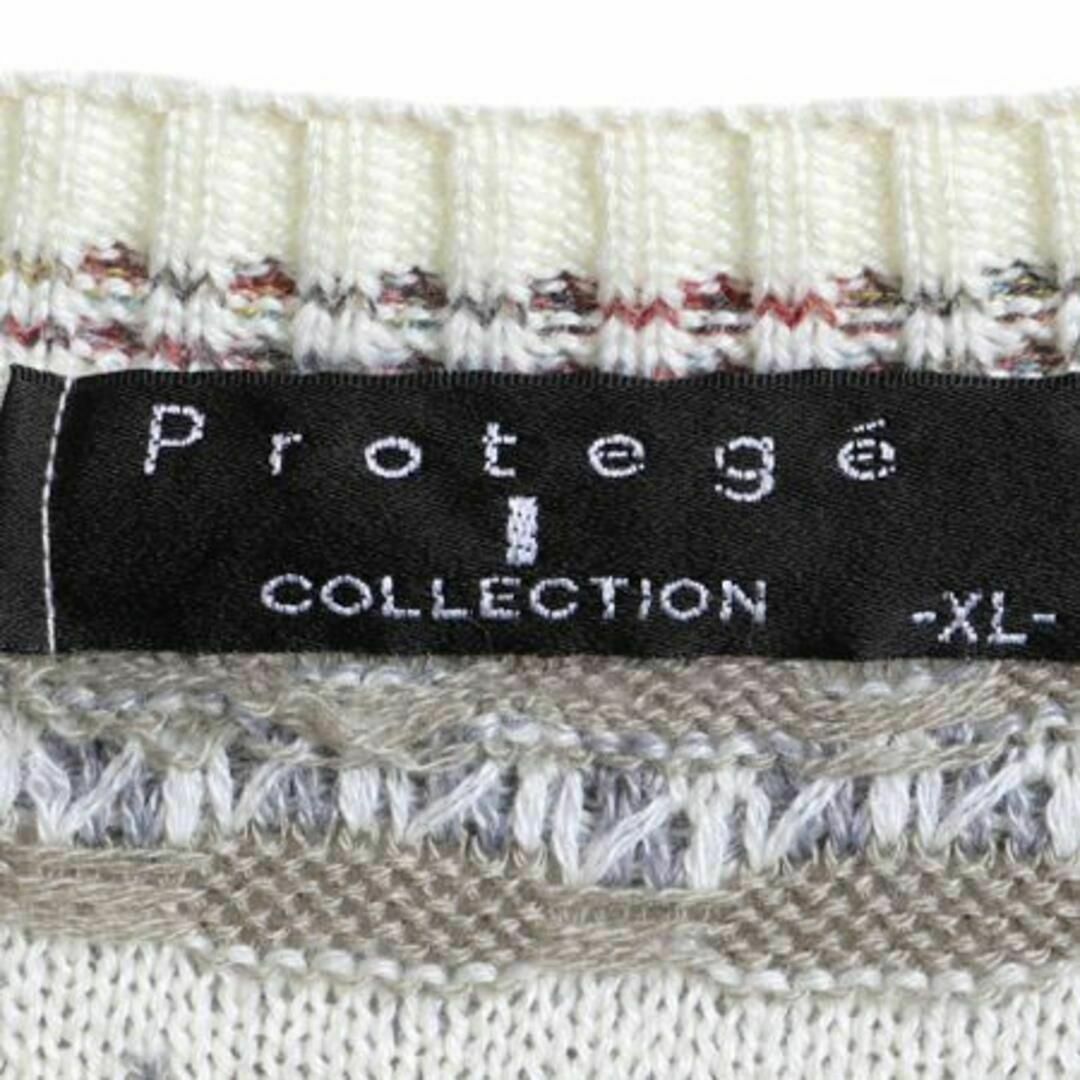 90s Protege 3D 立体編み アクリル ニット セーター XL 総柄 メンズのトップス(ニット/セーター)の商品写真