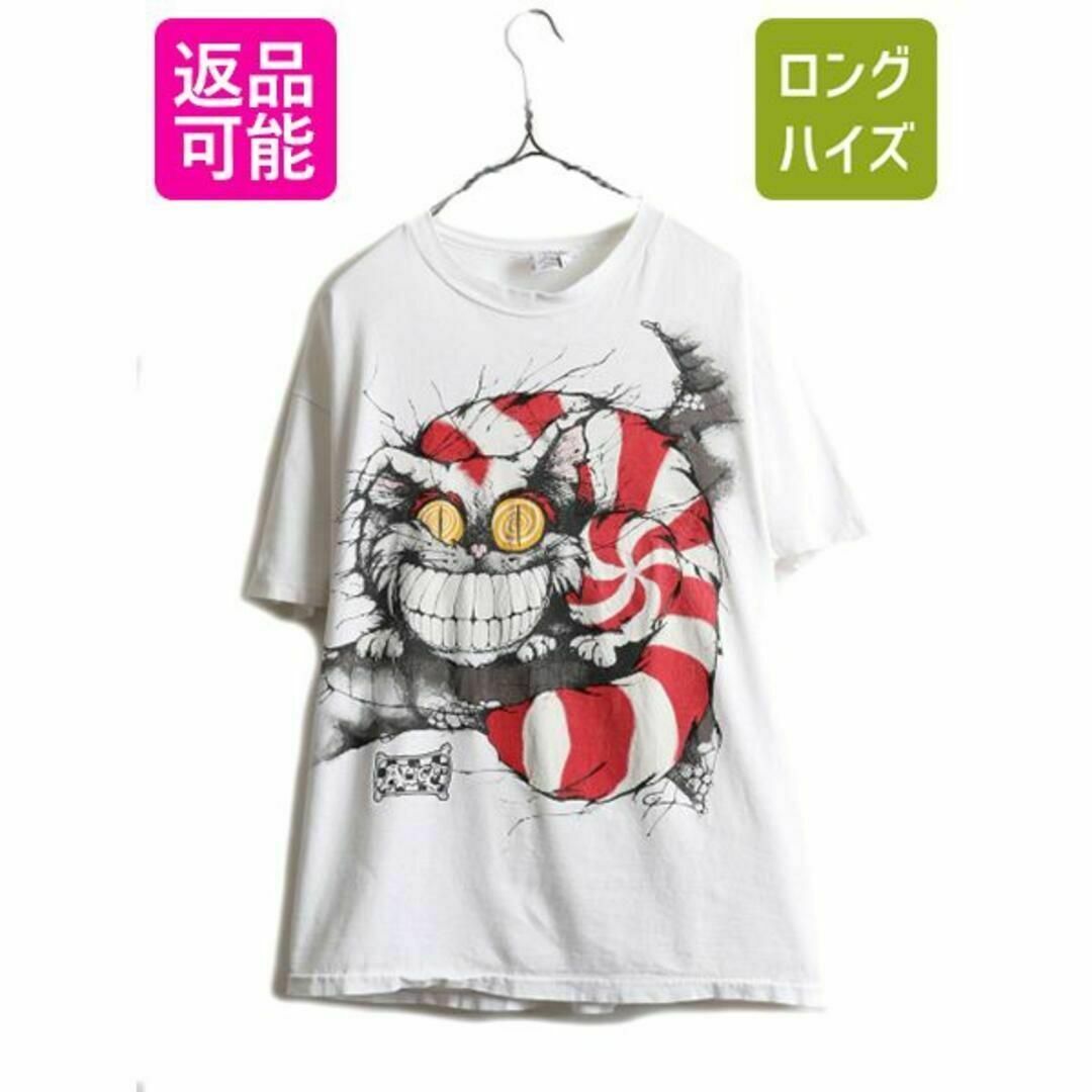 90s USA製 ANDAZIA 不思議の国のアリス チェシャ猫 Tシャツ L