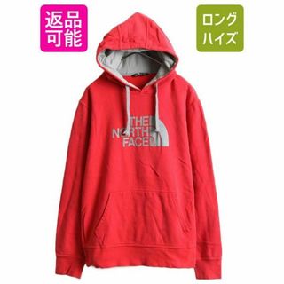 ザノースフェイス(THE NORTH FACE)のノースフェイス ロゴ プリント スウェット パーカー M アウトドア 裏起毛 赤(パーカー)