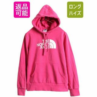 ザノースフェイス(THE NORTH FACE)のノースフェイス プリント スウェット パーカー M 裏起毛 プルオーバー ピンク(パーカー)