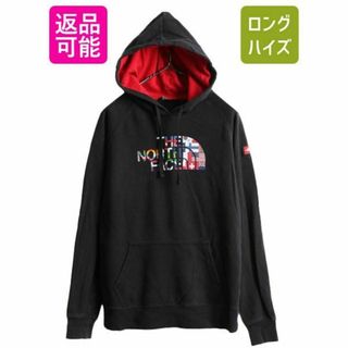 ザノースフェイス(THE NORTH FACE)のオリンピック 限定 ノースフェイス 国旗 プリント スウェット パーカー M 黒(パーカー)