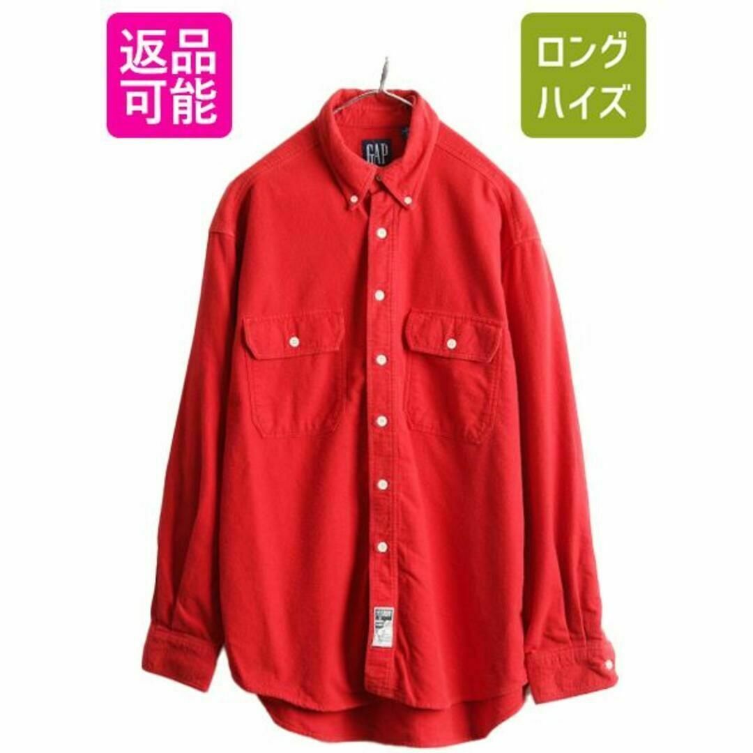 90s OLD GAP コットン シャモア クロス 長袖 ボタンダウンシャツ Lメンズ