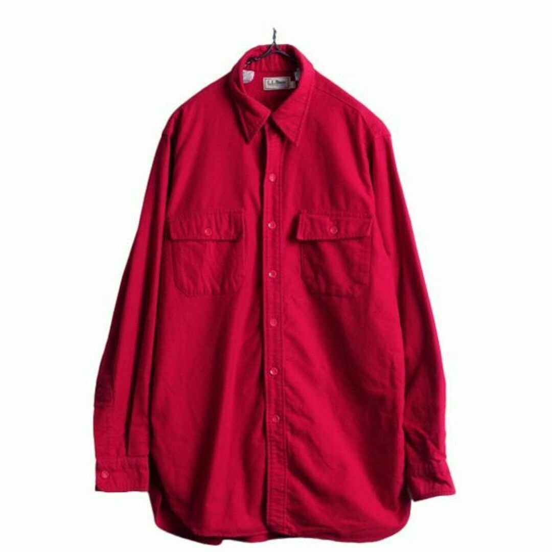 【SEAL限定商品】 L.L.Bean - L シャツ クロス シャモア コットン LLビーン 80s 男性用