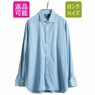 ラルフローレン(Ralph Lauren)のポロラルフローレン ストライプ 長袖シャツ L ダブルカフス ワイシャツ ドレス(シャツ)