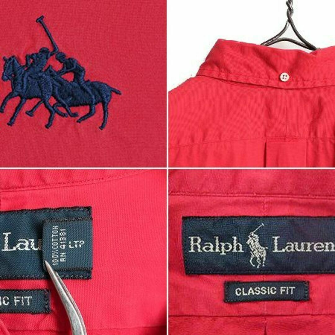 Ralph Lauren(ラルフローレン)のダブルポニー ラルフローレン 3点留め 長袖 ボタンダウン シャツ M コットン メンズのトップス(シャツ)の商品写真