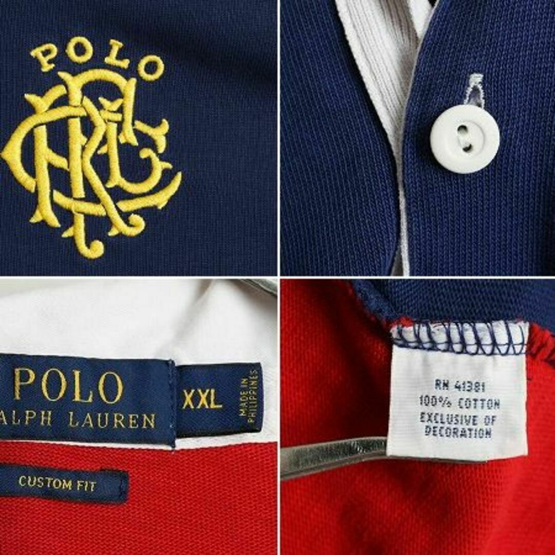 Ralph Lauren(ラルフローレン)のポロ ラルフローレン クレイジー パターン 長袖 ラガーシャツ XXL ラグビー メンズのトップス(シャツ)の商品写真