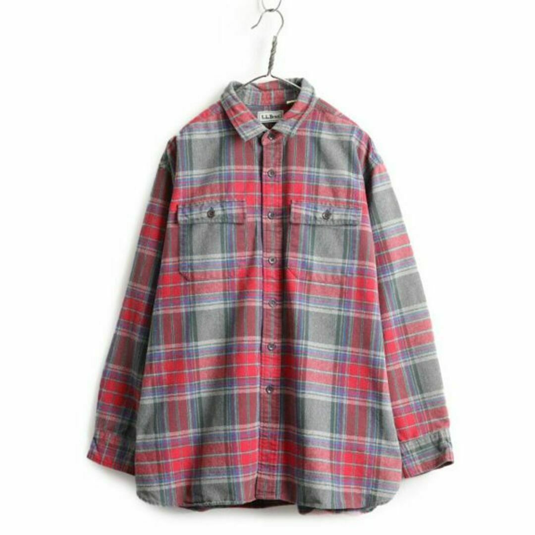 L.L.Bean - 90s LLビーン チェック シャモアクロス 長袖シャツ XL