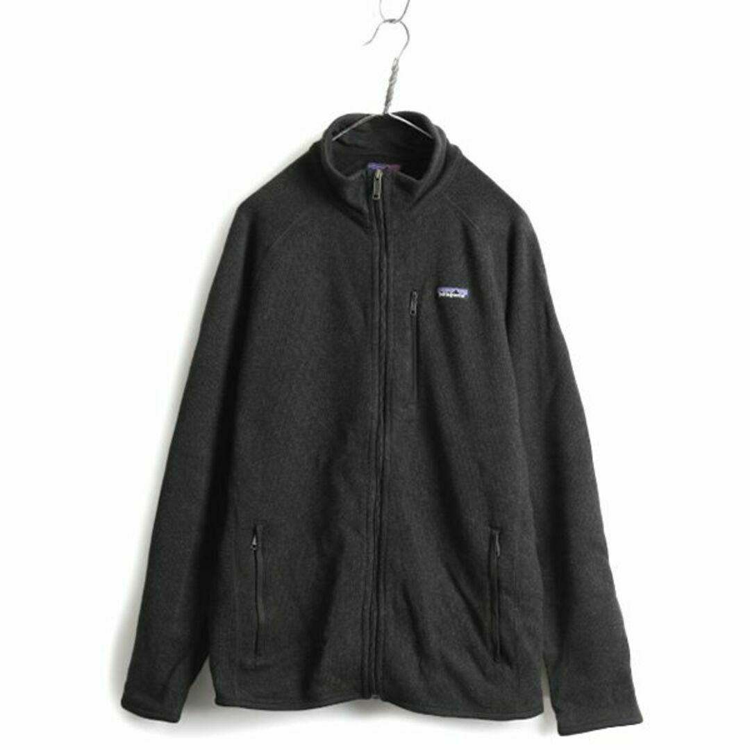 パタゴニア フルジップ フリースジャケット 刺繍ロゴ ブラック 黒 M〜L